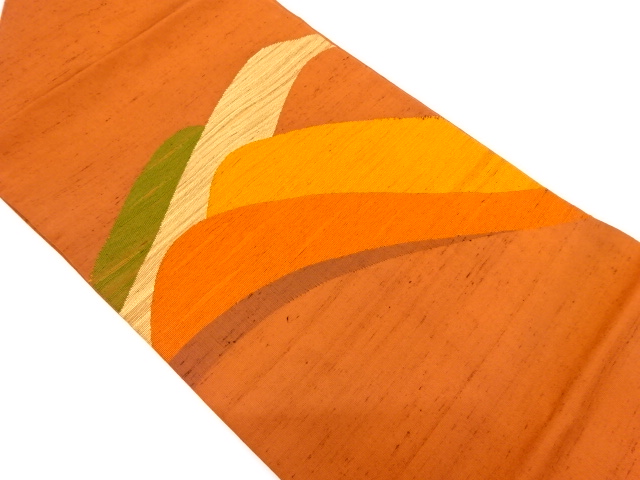 節紬　遠山模様織り出し名古屋帯